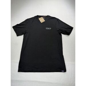 Patagonia Men's Capilene Cool Merino Graphic Short Sleeve Shirt Black Small NWT